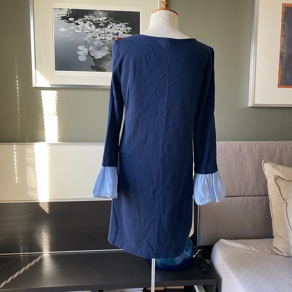 ♥ BeachLunchLounge 100% Cotton T-Shirt Dress with Ruffled Sleeves S/P   … - Picture 6 of 9